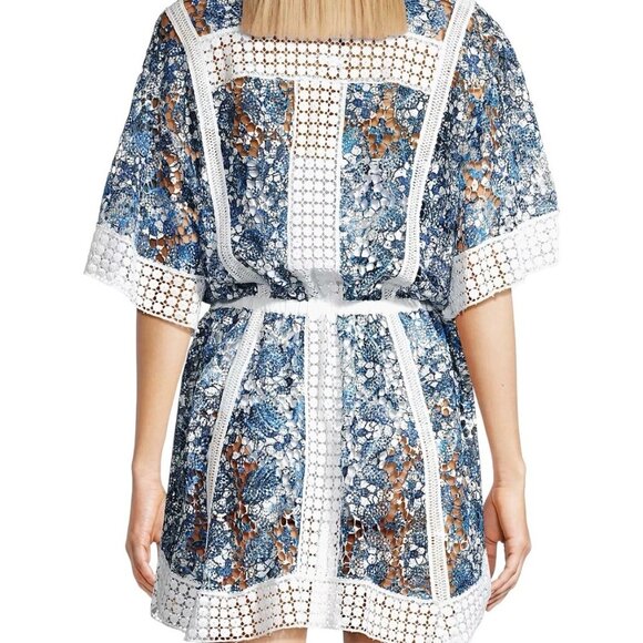 Ramy Brook Robin Lace Tie-Waist Cover-Up Tunic Large Coastal Beach Minidress Swi - Picture 3 of 5